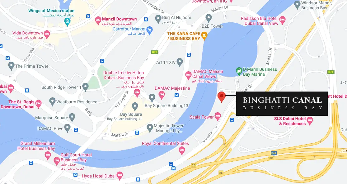 Binghatti Canal Apartment Map