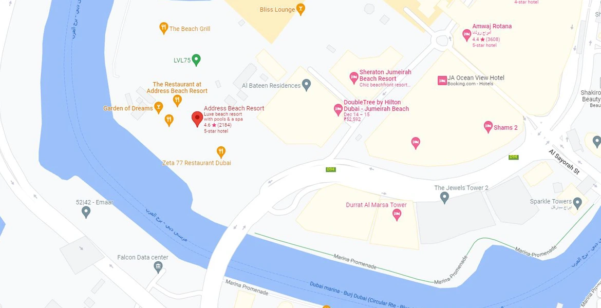 Address Residences Jumeirah Resort Map